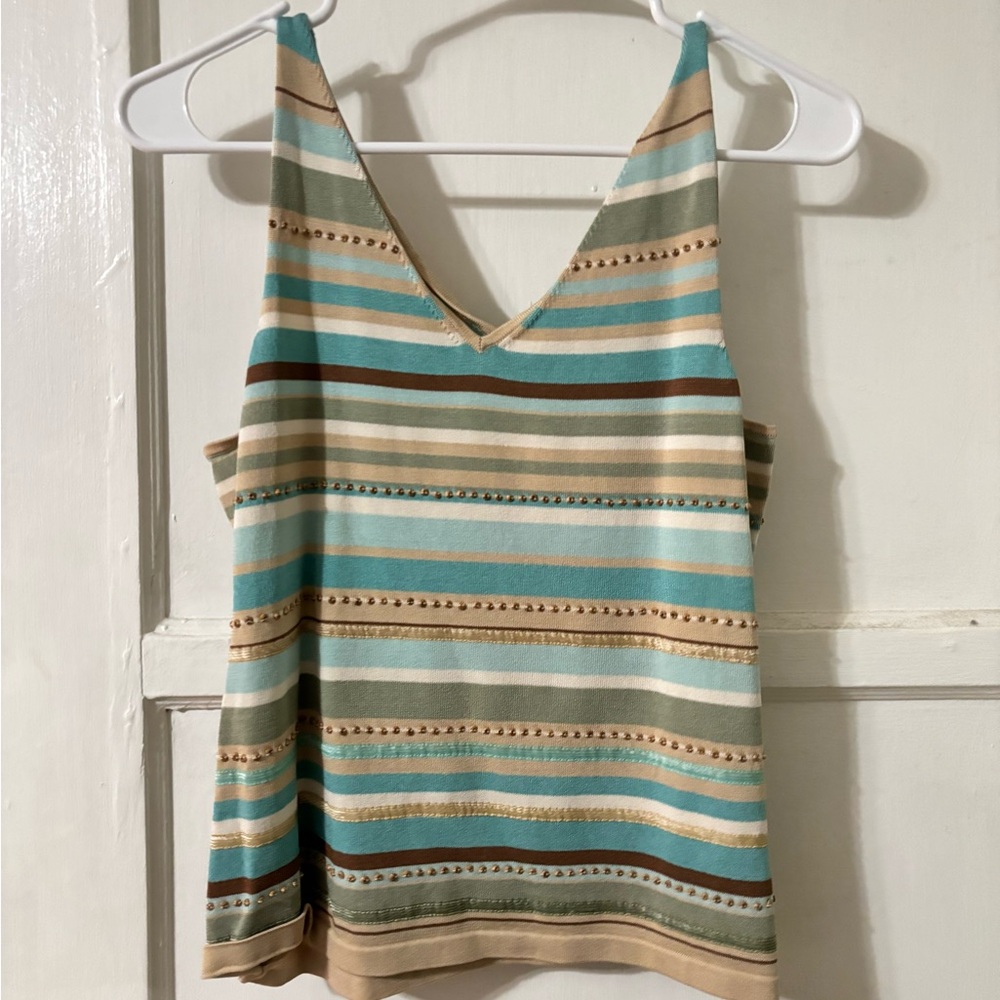 Sigrid Olsen Beachy striped tank top